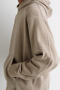 Hombres de gran tamaño lavado con ácido sudaderas con capucha de peso pesado de algodón Streetwear pulóver sudaderas a granel personalizado en blanco al por mayor - Product Image 4