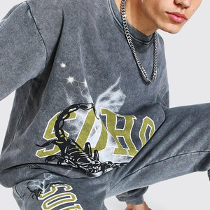 2025 gros lavage à l'acide survêtement ensemble à capuche meilleure conception sérigraphie Unique produit d'hiver à la mode - Product Image 5
