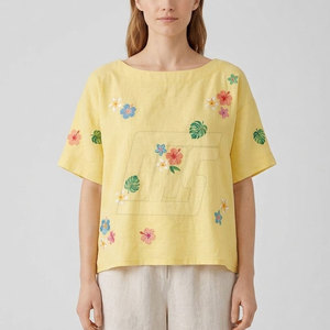Haut de plage pour femme à manches courtes, coupe courte, vêtement léger pour les vacances d'été, tenue décontractée pour les loisirs - Product Image 3