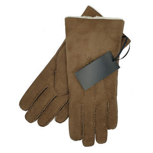 Meilleure qualité gants en peau de mouton hiver laine doublure anti-dérapant en plein air mode pilote gants 11 oz épais manchette droite en gros - Product Image 3