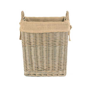 Small Rectangular <b>Wicker</b> Basket Lined with Hessian - Product Image 3