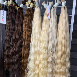 Extensions de cheveux en vrac les plus vendues Cheveux vierges Double noyade 100 grammes Couleurs claires 8 pouces Texture ondulée - Product Image 1