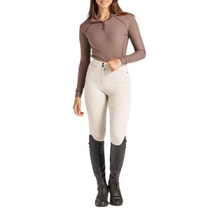 Costume équestre vintage de luxe en maille unie à manches courtes pour femme, coupe ajustée, avec boutons, service OEM personnalisé, vente en gros - Product Image 2