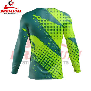 Chemises de compression de sport pour hommes de qualité supérieure respirantes avec impression par sublimation en spandex pour la salle de sport, le fitness, le surf et la plongée - Product Image 6