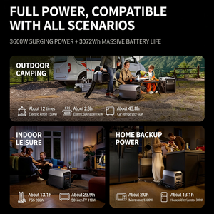 Stazione di Energia Portatile <span class=keywords><strong>Solare</strong></span> ad Alta Efficienza Deltapro3600W/3600Wh, Sistema di Accumulo Energetico per Veicoli e Casa, Onda Sinusoidale Pura MPPT per Auto - Product Image 4