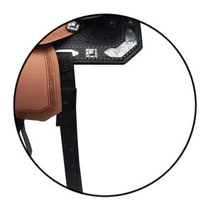 Juego de sillín occidental de tipo inglés hecho a mano, diseño de cuero genuino, incluye pecho sintético para montar a caballo de carreras de barril - Product Image 6