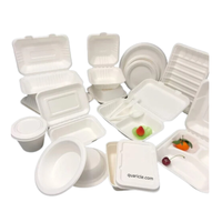 Achat en vrac tendance pas cher 9X9 ,8X8 3CP CLAMSHELL boîte à lunch & burger en bagasse de canne à sucre pour emballage alimentaire à emporter