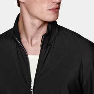 Chaqueta de bombardero informal de lona de otoño al por mayor con cierre de cremallera cuello mandarín acabado lavado y característica a prueba de viento - Product Image 2