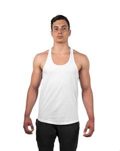 Camisetas sin mangas de algodón para gimnasio para hombre, chaleco deportivo para culturismo de talla grande con larguero, técnica de lavado con diamantes de imitación y estampado de logotipo OEM - Product Image 5