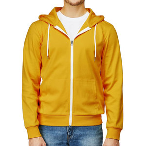 Sudaderas con capucha de lana de algodón 100% para hombre, jersey de manga larga con cremallera y logotipo personalizado, estampado en blanco informal teñido liso, tallas 6XL - Product Image 6