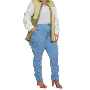 High Quality Solid Color Denim Pants for Women's Casual Jeans Jacket Coats Cotton Women Denim Pant Plus Size - Product Image 1