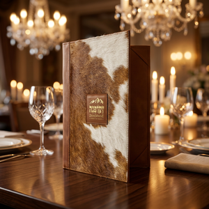 Carpeta de Menú Rectangular de Cuero Vacuno de Lujo con Logotipo Personalizado - Cubierta 100% Hecha a Mano con Pelo de Vaca, Diseño Contemporáneo y Duradero - Product Image 3