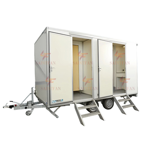 Toilettes portables à installation rapide pour chantier extérieur, remorque de toilettes préfabriquées en panneaux sandwich en acier, écologiques, durables, ISO9001 - Product Image 1