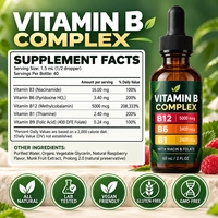 Gouttes liquides de complexe de vitamines B sous marque privée B1 B6 B12 – Complément sublingual pour l'énergie, le métabolisme et le soutien immunitaire (OEM)