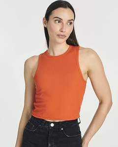 Women's Ribbed Sleeveless Cropped <b>Racerback</b> Tank Top Casual Crop Top - Product Image 4