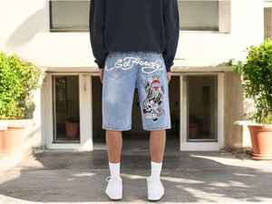 กางเกงขาสั้นผ้าเดนิมทรงหลวมสไตล์สปอร์ตสำหรับฤดูร้อน |   สตรีทแวร์สมัยใหม่ |   กางเกงฮิปฮอปขากว้าง |   กางเกงยีนส์ปักลายสำหรับผู้ชาย |   ปรับแต่งได้ตามต้องการ | - Product Image 5