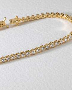 Pulsera de tenis de lujo con diamantes cultivados en laboratorio, corte redondo de 3 mm, joyería fina ecológica para mujer, venta al por mayor OEM - Product Image 1