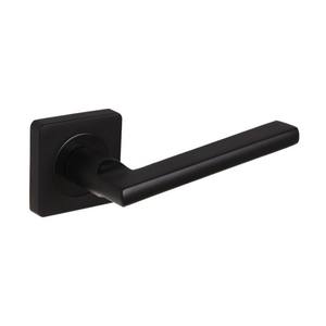 Poignée de porte GAMET CLASSICO DH98-24K-L36-BL avec plaque carrée, noir - Product Image 1