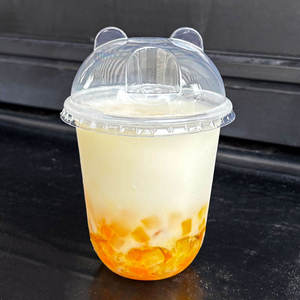 Gobelets en plastique transparents en forme de U avec <span class=keywords><strong>couvercle</strong></span> pour Bubble Tea, personnalisables avec logo, jetables - Product Image 2
