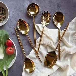 Ensemble de couverts en métal argenté en acier inoxydable Ustensiles décoratifs pour la cuisine et l'hôtel Fabriqués en acier miroir - Product Image 4