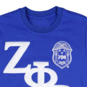 Zpb เสื้อสเวตเชิ้ตผ้าคอตตอน100% สีน้ำเงินเข้มเสื้อสเวตเชิ้ต Zeta phi Beta พร้อมโลโก้ของทีมอุปกรณ์เย็บปักถักร้อย - Product Image 5