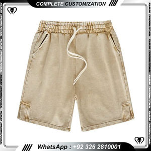กางเกงขาสั้นชายลำลองเอวกลาง สั่งทำโลโก้ได้ แห้งเร็ว ระบายอากาศดี สไตล์วินเทจ ล้างสีแบบแอซิด บริการ OEM - Product Image 2