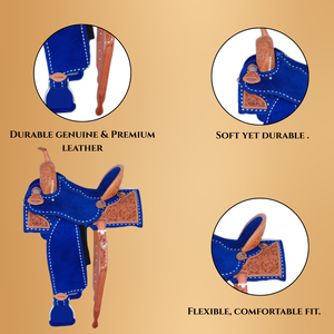 อานม้าหนังเทียมหนังแท้แบบอเมริกันอานม้าแข่งม้าแบบตะวันตก - Product Image 4