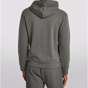 Custom <b>Dark</b> <b>Grey</b> Full Zip <b>Hoodie</b> <b>Men's</b> 400gsm Heavyweight Cotton Fleece Zipper Hoody Streetwear Manufacturer OEM ODM - Product Image 3