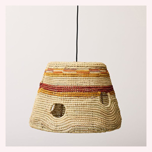 Luminaire suspendu élégant à éléments organiques Boho-Modern Plafonnier avec texture de jute, jonc de mer et rotin de qualité supérieure - Product Image 5