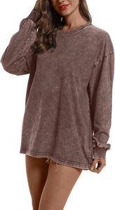 <b>Top</b> Trending <b>Women's</b> Custom Acid Wash Sweatshirts <b>Top</b> Design Custom Logo Print Heavyweight Crew Neck Sweatshirt <b>for</b> <b>Women's</b> - Product Image 5