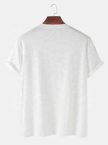 T-shirts pour hommes personnalisables de haute qualité unisexe coton-polyester mélangé couleur unie t-shirt d'impression de logo en gros au Pakistan - Product Image 3