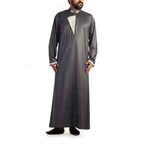 Vêtements islamiques à manches longues pour hommes, thobe jubba, nouvelle arrivée, confortable, jubba pour hommes, couleur brillante avec poche avant, vente chaude - Product Image 1