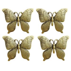 Produit de haute qualité Style simple Design Logo personnalisé Anneaux de serviette ronds contemporains en alliage d'aluminium en métal doré antique - Product Image 5