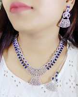 Parure de bijoux indiens plaqués or de qualité supérieure, résistante au ternissement, collier et boucles d'oreilles pour mariage, fiançailles et soirée