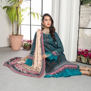 Hermosa y Elegante Colección de Salwar Kameez de 3 Piezas para Mujer, por Dr. Haris, Bordado de Alta Calidad para Fiestas - Product Image 4