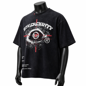 เสื้อยืดโอเวอร์ไซส์ลายกราฟิกตา ผู้ชาย สไตล์วินเทจ ลุคสตรีทแวร์ ผ้าฝ้ายพิมพ์ลาย แขนสั้น แฟชั่นลำลอง เสื้อยืดคอกลม - Product Image 3