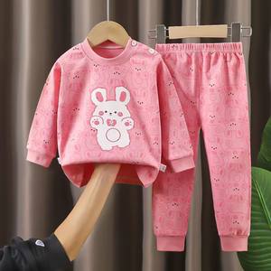 Conjunto Deportivo de Primavera para Niños Unisex, Sudadera con Capucha y Pantalones Casuales con Estampado de Dibujos Animados, Transpirable, de Alta Calidad, para Uso Diario, Mezcla de Algodón - Product Image 1