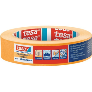 TESA Precision Crepe Paper 4344 Standard Smooth Light Beige 50m Length 25mm Width <b>Roll</b> Pack Size 6 Craft <b>Tools</b> & Supplies - Product Image 3