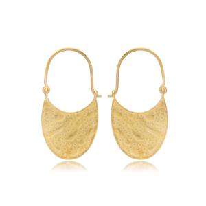 Pendientes Vintage de Oro de 22K con Forma Ovalada, Hechos a Mano en Turquía, Joyería de Plata de Ley 925 al por Mayor - Product Image 1