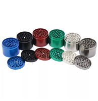 Broyeur à herbes manuel en métal, couleur personnalisée, logo, accessoire pour fumer le tabac, 40 mm, 50 mm, 55 mm, 63 mm, couleur noire en stock