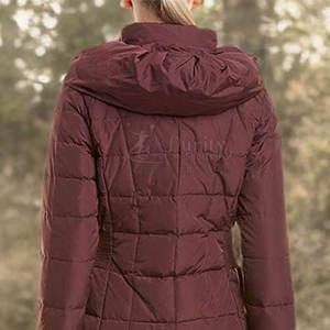 Chaqueta larga acolchada de algodón transpirable de alta calidad para mujer de diseño personalizado de invierno para superventas - Product Image 4