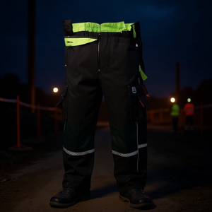 Pantalones de Trabajo Terrax Softshellhose Gr.54 Negro/Limette con Adhesivos Reflectantes y Luces, Producto Promocional - Product Image 3