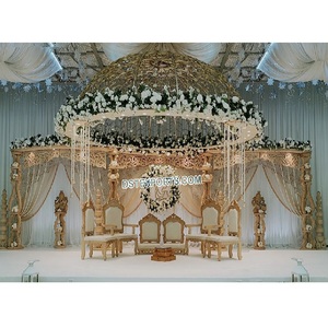 Mandap de mariage en bois avec dôme pour l'Inde du Sud, décoration de mandap de mariage d'Asie du Sud, style unique, mandaps de mariage indiens au Royaume-Uni - Product Image 1