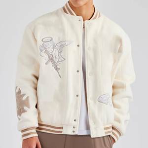 Wholesale Custom Logo Men's High Wool Body Wool Sleeves Varsity <b>Jacket</b> Men's Letterman College Baseball Bomber Winter <b>Jackets</b> - Product Image 1