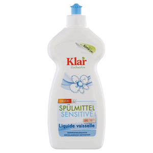 Liquide vaisselle concentré écologique sans parfum KLAR Brand Eco Sensitive 500ml Détergent biologique - Product Image 1