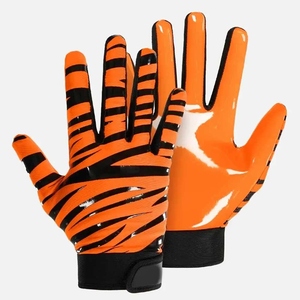 Gants de football américain en cuir de qualité supérieure Gants de sport professionnels antidérapants coupe-vent Conception de logo personnalisé pour joueurs adultes - Product Image 1