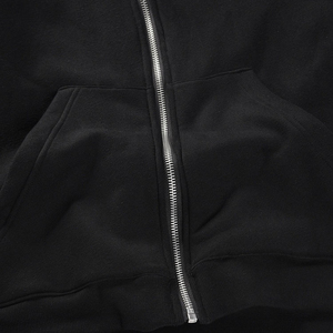 Sweats à capuche zippés 100% coton de haute qualité pour hommes Vente en gros de sweats à capuche zippés surdimensionnés brodés avec logo noir personnalisé - Product Image 3