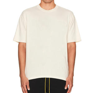 T-shirt Boxy surdimensionné pour hommes de haute qualité Logo personnalisé motif solide 100% coton 260 GSM épaule tombante longueur de culture personnalisée - Product Image 1