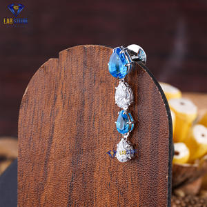 68.61 TDW Collier en or blanc avec diamants taille poire et pierres précieuses par Labstone/couleur EF-VS - Product Image 4