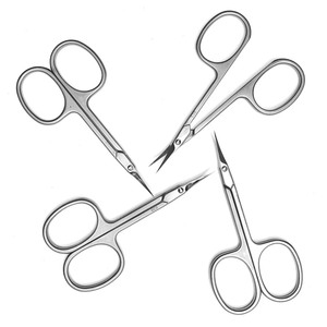 Ciseaux de manucure personnalisés avec logo, outil de manucure et pédicure imprimé, lot de 4 pièces, ciseaux à cuticules, prix de gros - Product Image 1